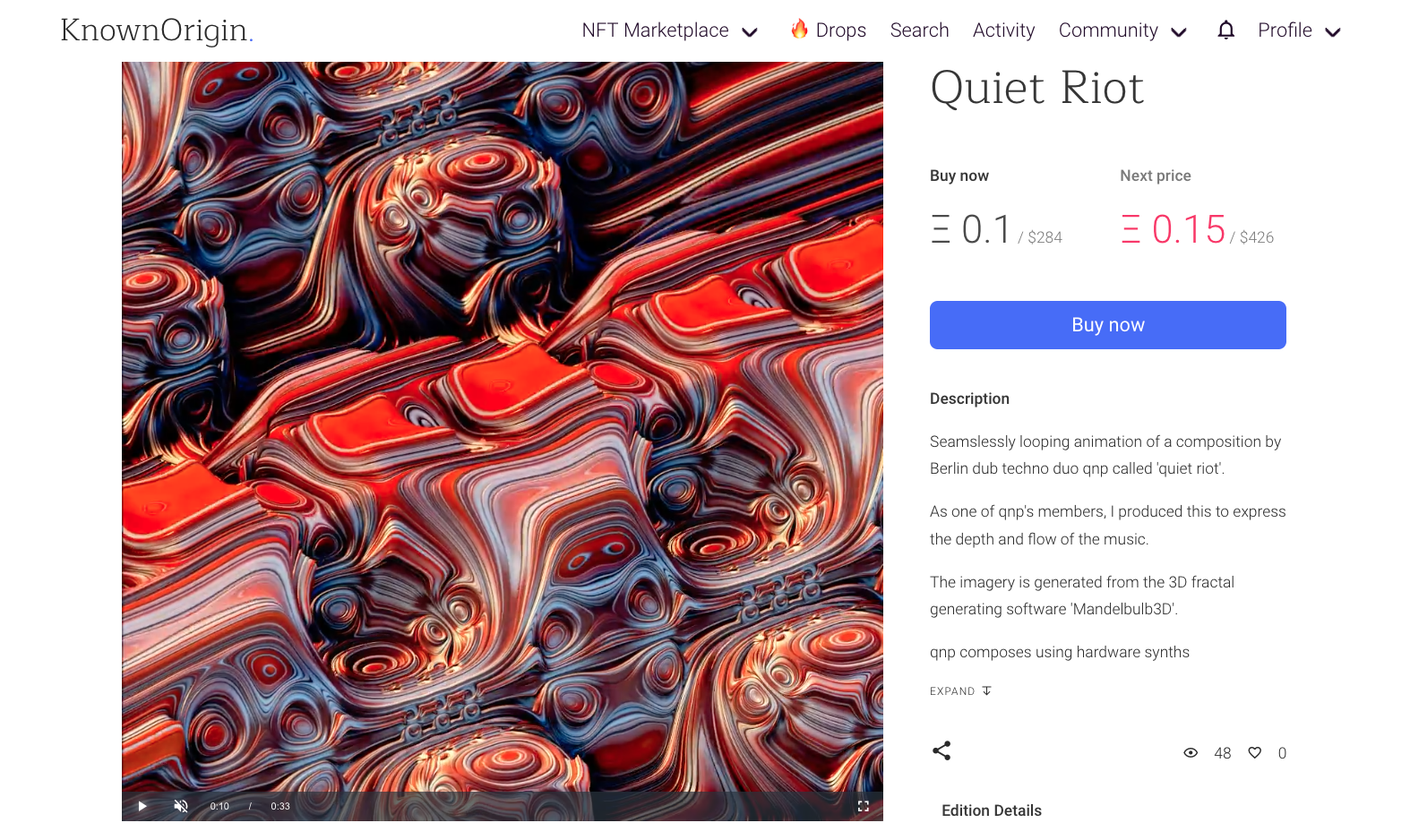 Quiet Riot on knownorigin.io